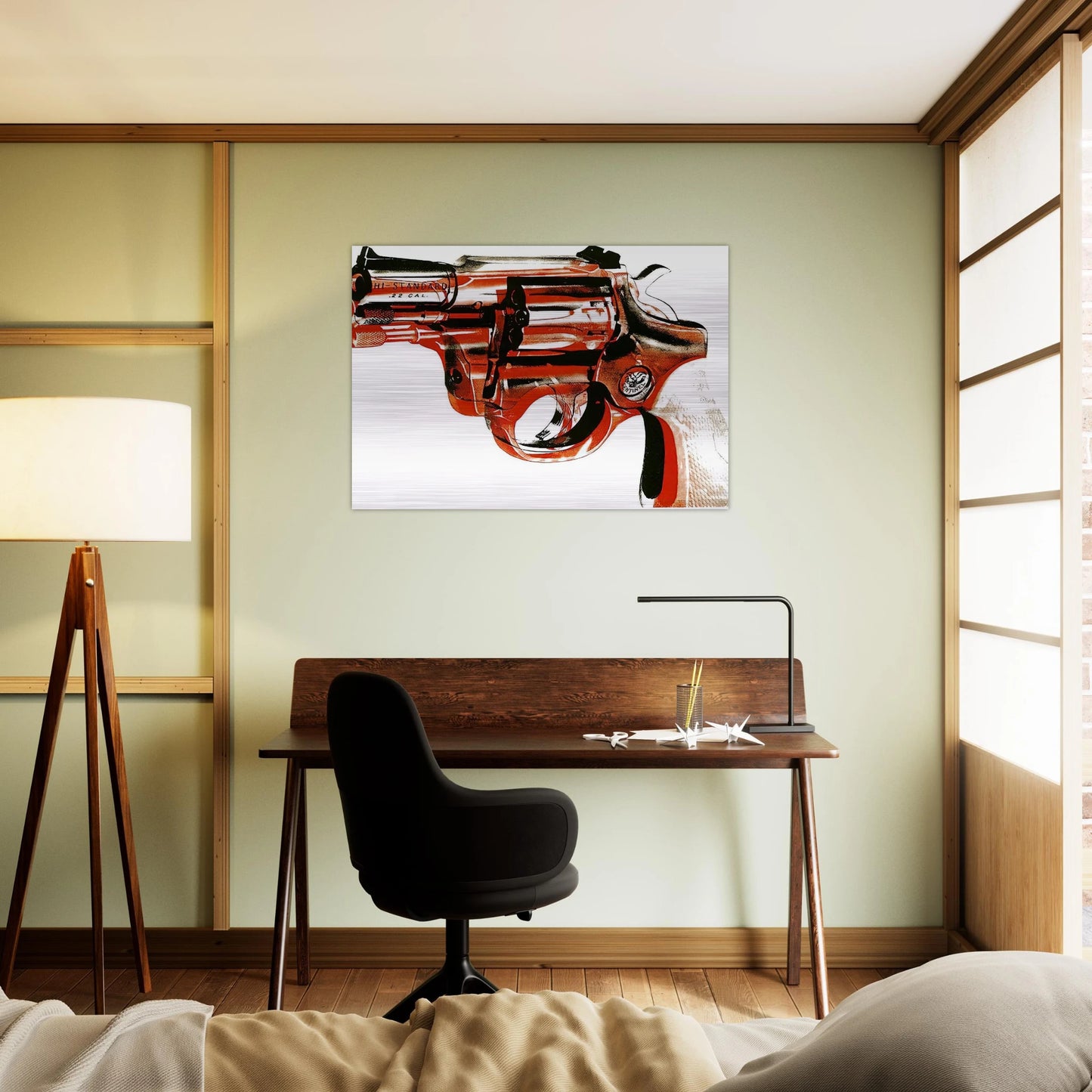 Gun - Andy Warhol Brushed Aluminum Print - 70x100 cm / 28x40 inches | Andy Warhol Aluminum Print | Andy Warhol Prints