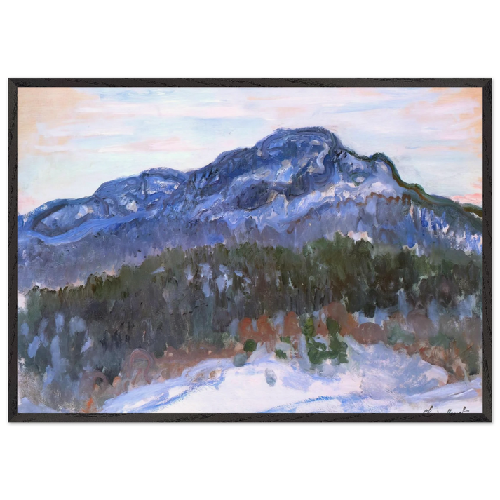 Mount Kolsaas - claude monet 70x100 cm / 28x40 inches Framed Art Print – Black Wooden Frame
