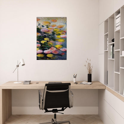 Dahlias 2 - claude monet Brushed Aluminum Print - 70x100 cm / 28x40 inches | claude monet Aluminum Print | claude monet Prints