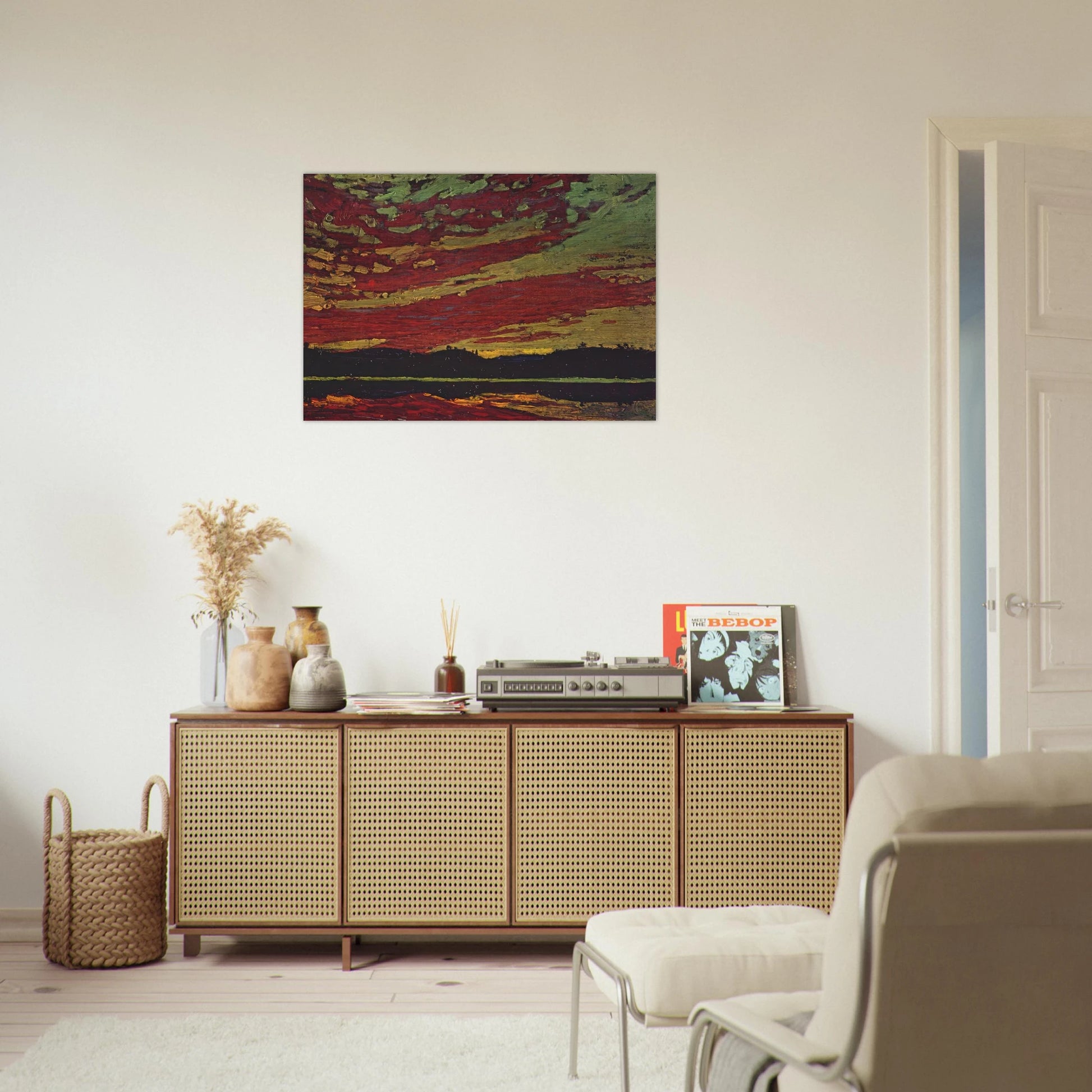 SUNSET 1915 - Tom Thomson Brushed Aluminum Print - 70x100 cm / 28x40 inches | Tom Thomson Aluminum Print | Tom Thomson Prints