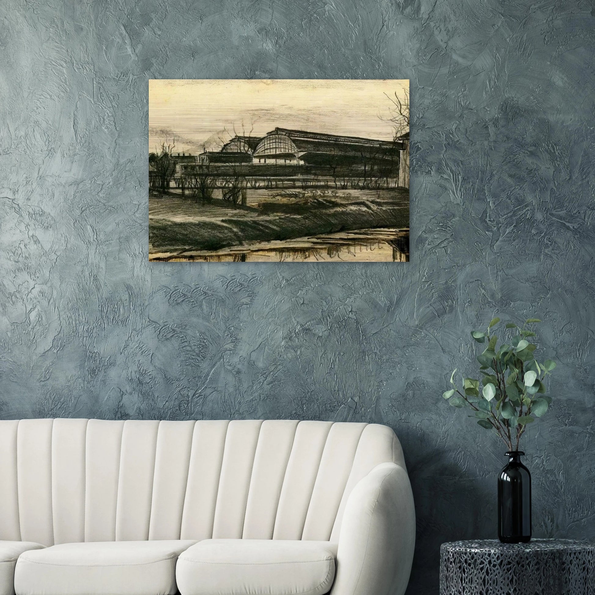 Station in The Hague - Vincent van Gogh Brushed Aluminum Print - 70x100 cm / 28x40 inches | Vincent van Gogh Aluminum Print | Vincent van Gogh Prints