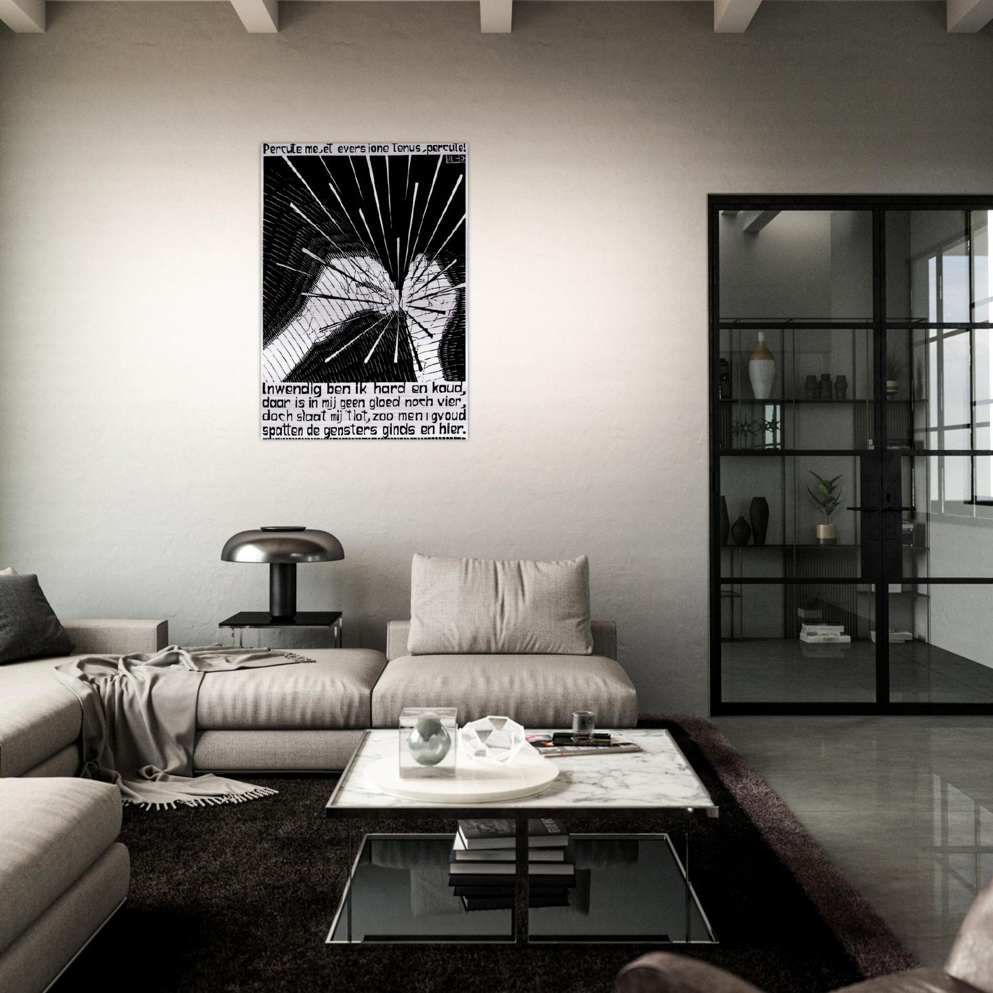 EMBLEMATA FLINT - MC Escher Brushed Aluminum Print - 70x100 cm / 28x40 inches | MC Escher Aluminum Print | MC Escher Prints