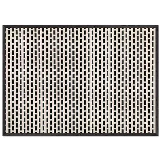 2 trames de carres1 trame de tirets - 1975 - Francois Morellet 70x100 cm / 28x40 inches Framed Art Print – Black Wooden Frame