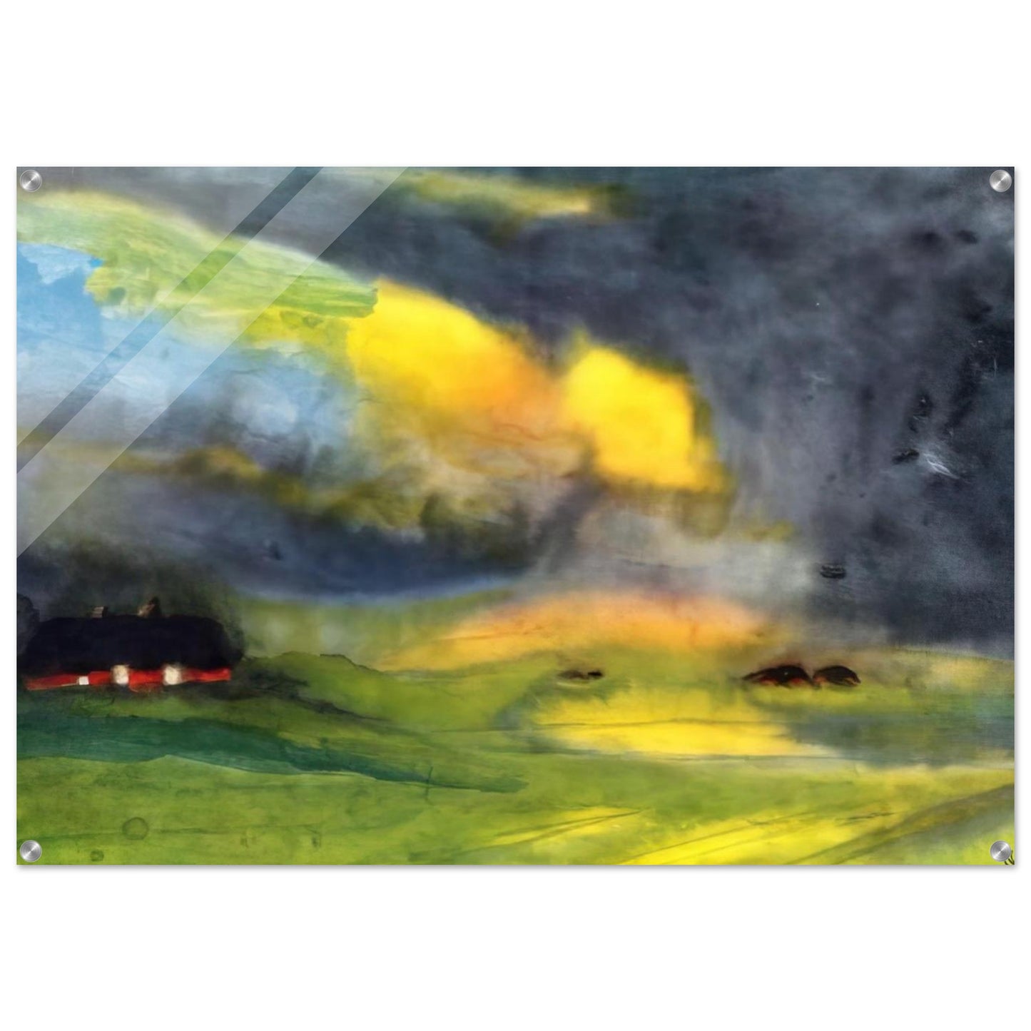 Colored sky above the Marais - Emil Nolde Acrylic Print - 70x100 cm / 28x40″ inches | Emil Nolde Wall Art | Emil Nolde Prints