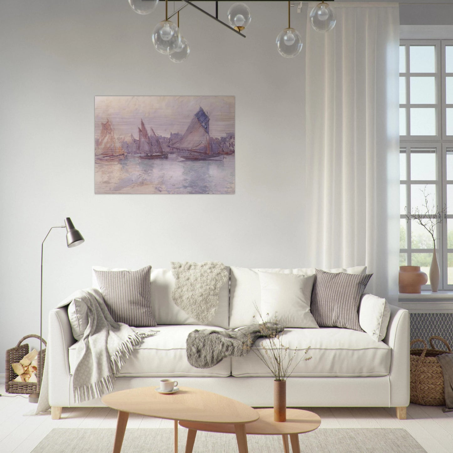 Boats in the Port of Le Havre - claude monet Brushed Aluminum Print - 70x100 cm / 28x40 inches | claude monet Aluminum Print | claude monet Prints