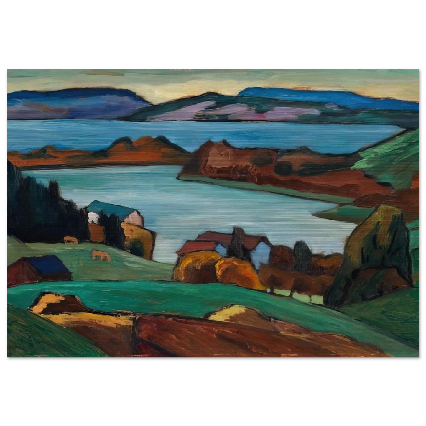 STAFFELSEE 1934 - Gabriele Munter Brushed Aluminum Print - 70x100 cm / 28x40 inches | Gabriele Munter Aluminum Print | Gabriele Munter Prints
