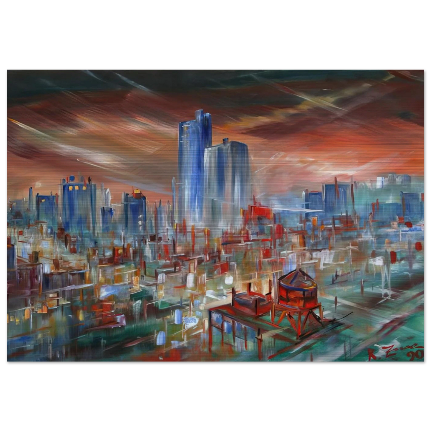 Big City - Konrad Zuse Brushed Aluminum Print - 70x100 cm / 28x40 inches | Konrad Zuse Aluminum Print | Konrad Zuse Prints