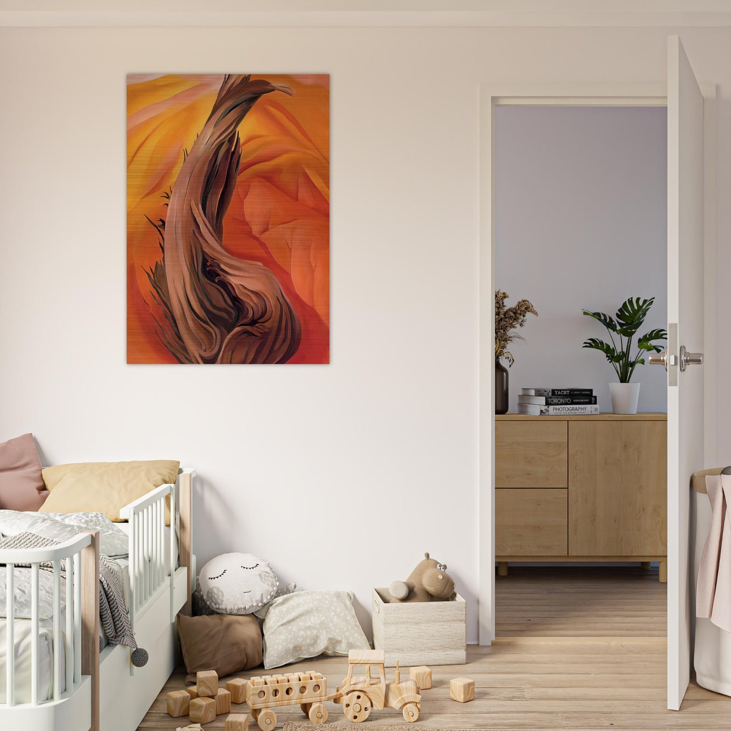 Stump in Red Hills - Georgia O'Keeffe Brushed Aluminum Print - 70x100 cm / 28x40 inches | Georgia O'Keeffe Aluminum Print | Georgia O'Keeffe Prints
