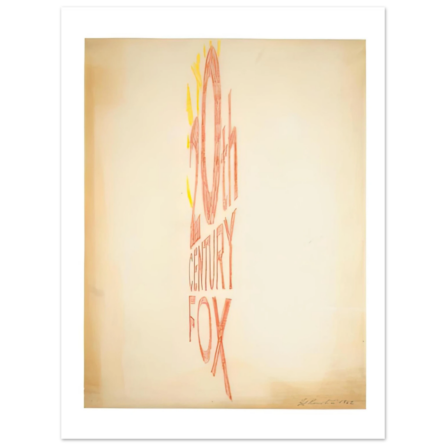 Edward Ruscha - ANGLE STUDY LARGE TRADEMARK 1962  75x100 cm / 30x40inches Fine Art Poster