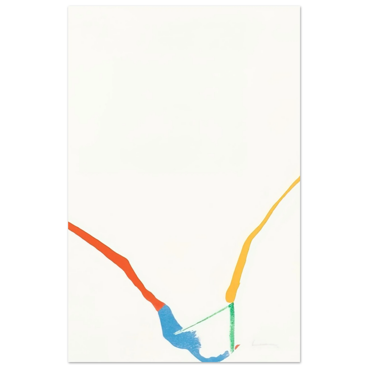Helen Frankenthaler - What Red Lines Can Do - 1970 Wall art - 40x50 cm / 16x20 inches - Premium Wooden Framed Poster With Fine Art Paper-canvas - White frame