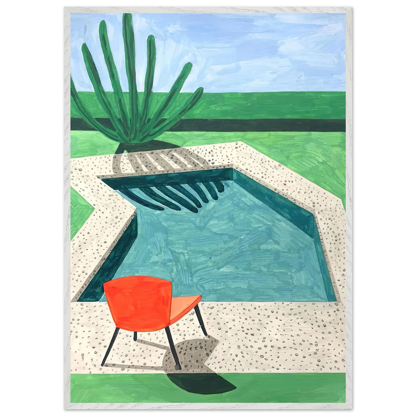 David Hockney - David Hockney Wall art - 60x80 cm / 24x32 inches - Premium Wooden Framed Poster With Fine Art Paper-canvas - Wood frame