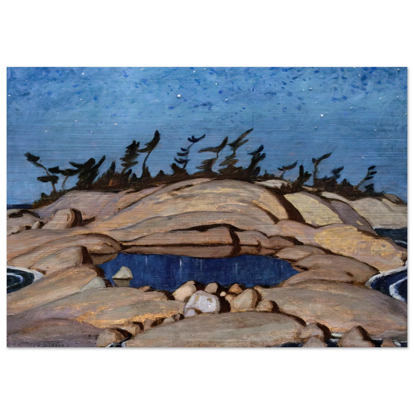 Night Pine Island - 1921 - A.Y. Jackson Brushed Aluminum Print - 70x100 cm / 28x40 inches | A.Y. Jackson Aluminum Print | A.Y. Jackson Prints