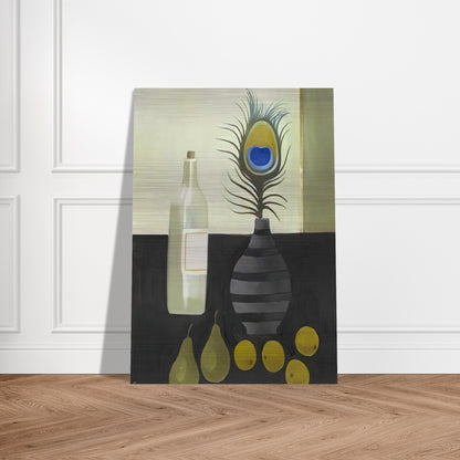 Peacock Feather Still Life - 2009 - Mary Fedden Brushed Aluminum Print - 70x100 cm / 28x40 inches | Mary Fedden Aluminum Print | Mary Fedden Prints