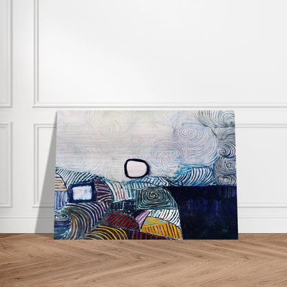 SPIRAL DEVELOPMENT IN GREEN VIOLET BLUE GOLD 1951 - Victor Pasmore Brushed Aluminum Print - 70x100 cm / 28x40 inches | Victor Pasmore Aluminum Print | Victor Pasmore Prints