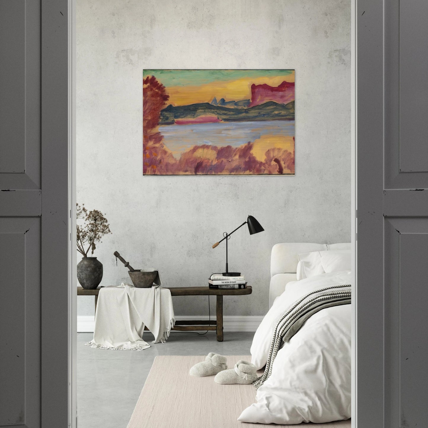 LANDSCHAFT GENFER SEE 1915 - Alexej von Jawlensky Brushed Aluminum Print - 70x100 cm / 28x40 inches | Alexej von Jawlensky Aluminum Print | Alexej von Jawlensky Prints