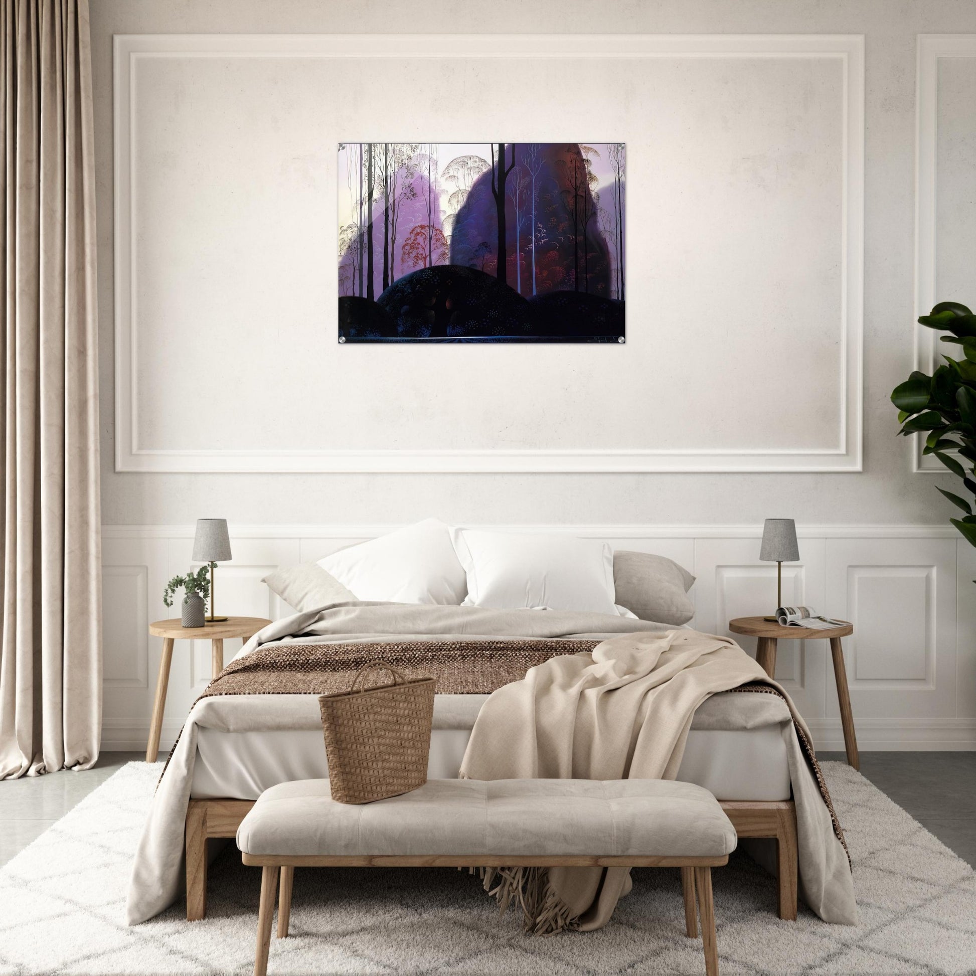 Mauve Redand Purple - Eyvind Earle Acrylic Print - 70x100 cm / 28x40″ inches