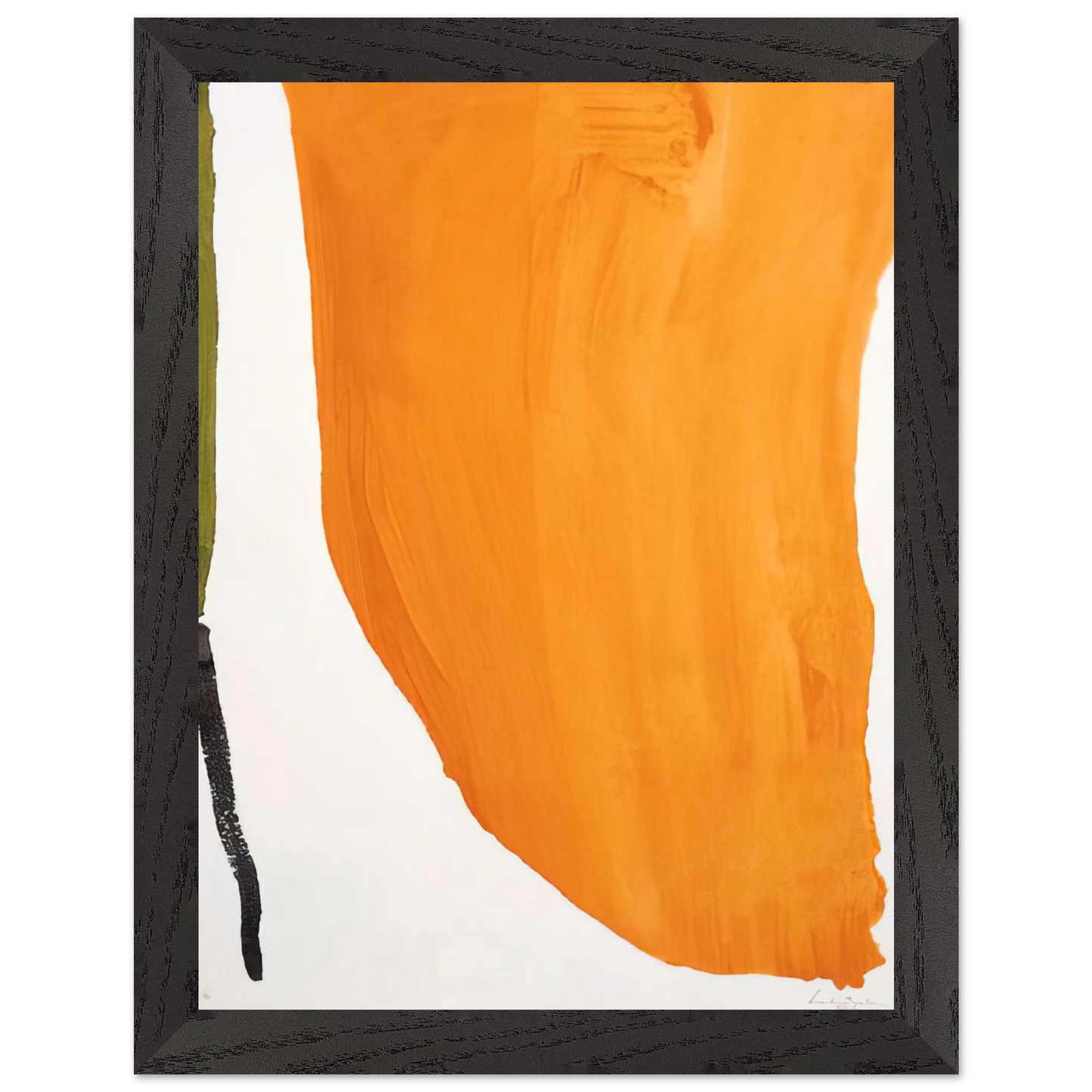 Helen Frankenthaler - Orange Downpour - 1970 Wall art - 27x35 cm / 11x14 inches - Premium Wooden Framed Poster With Fine Art Paper-canvas - Wood frame