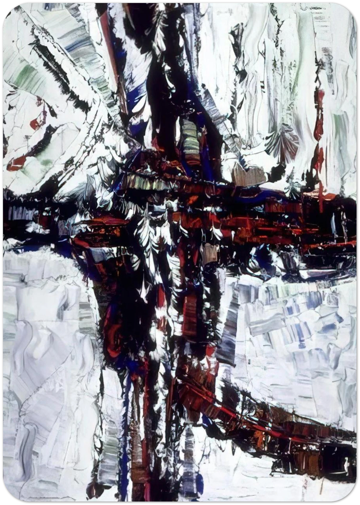 Chemin d hiver By Jean-Paul Riopelle Pack of 10 Post Cards | Jean-Paul Riopelle Post Cards | A6 (10.5 x 14.8 cm) - 4.1 x 5.8 inches