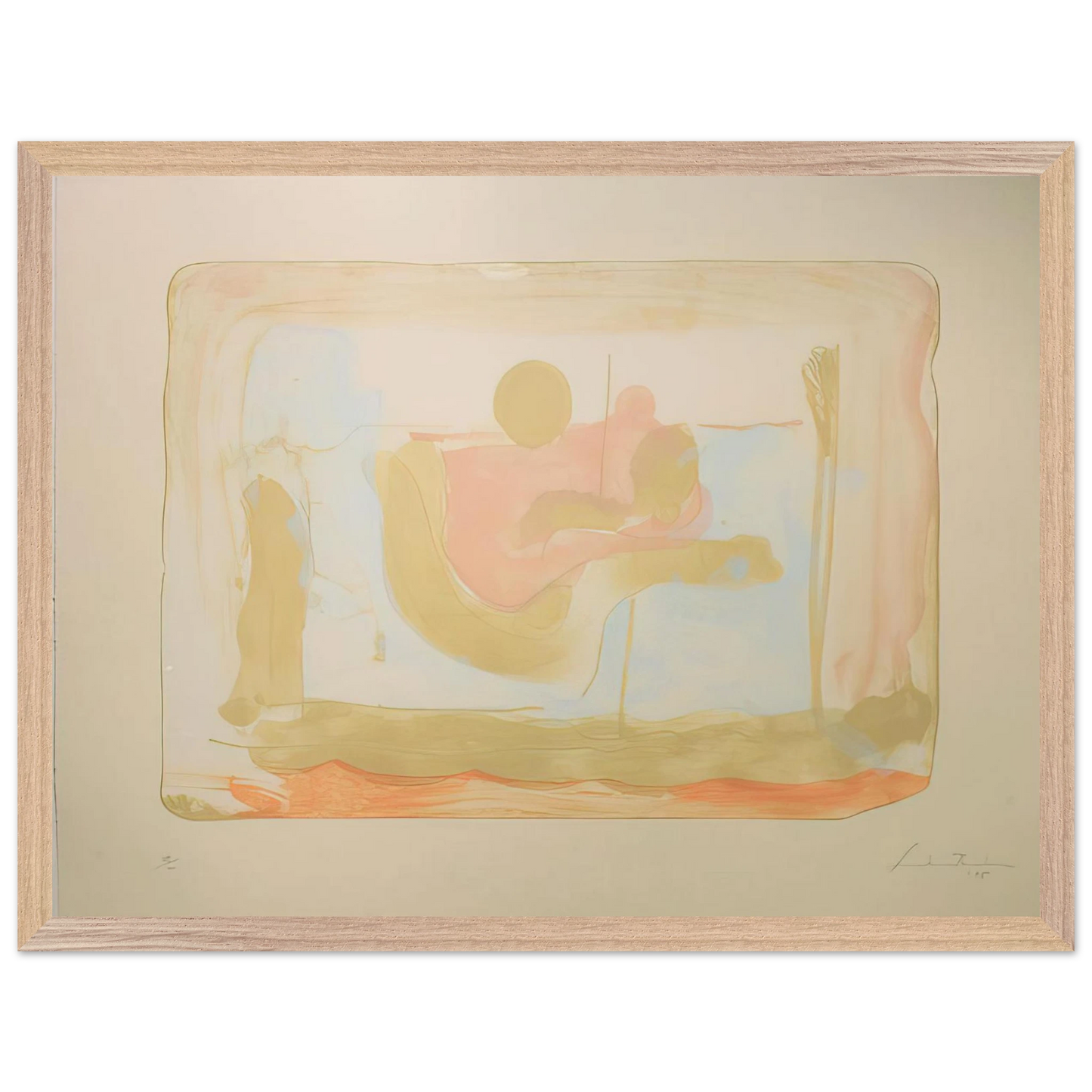 Helen Frankenthaler - Reflections I - 1995 Wall art - 45x60 cm / 18x24 inches - Premium Wooden Framed Poster With Fine Art Paper-canvas - Black frame