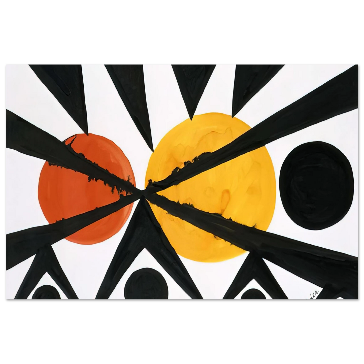 Alexander Calder - ACROSS THE ORANGE MOONS 1967 Fine Art Poster