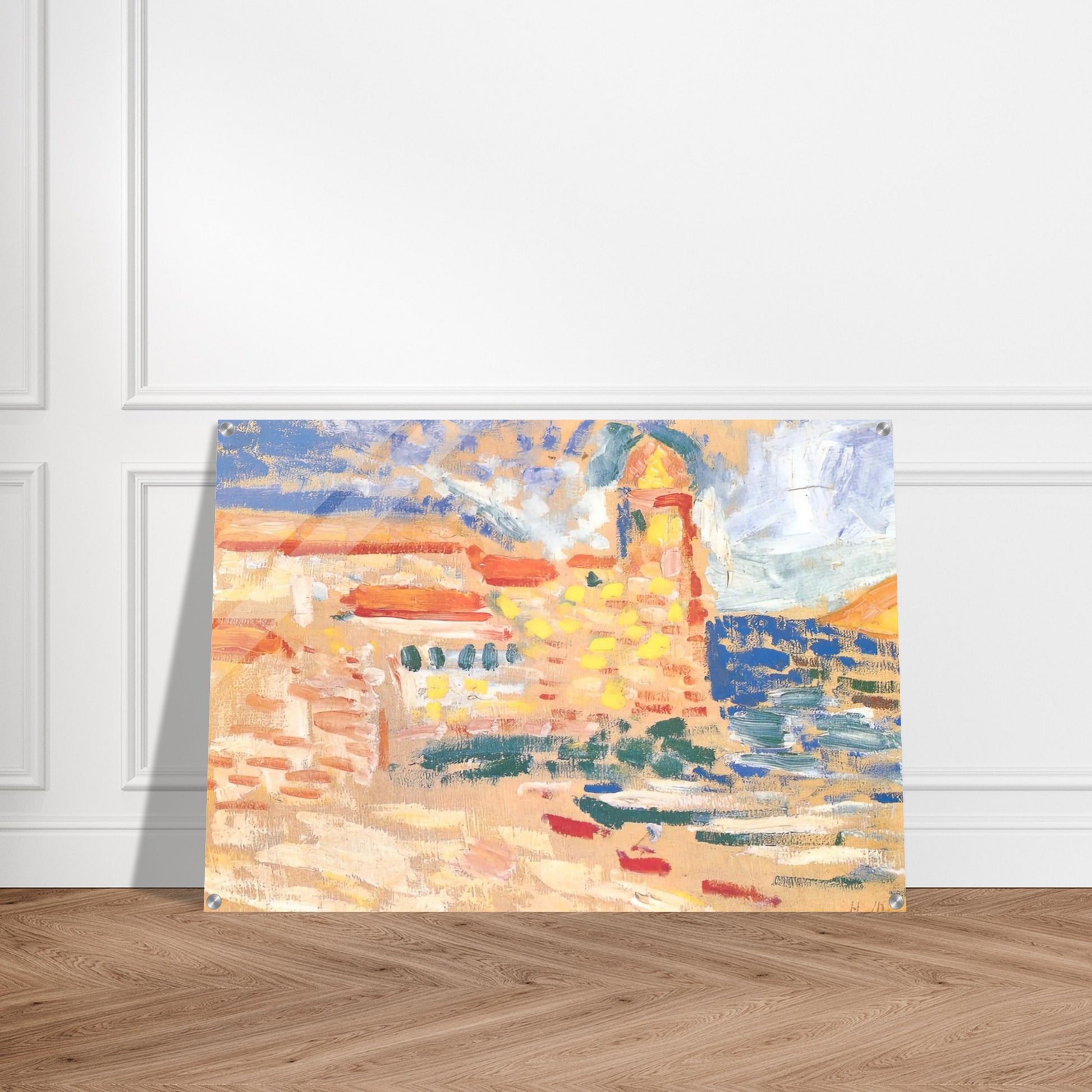 VIEW OF COLLIOURE WITH CHURCH 1905 - Henri Matisse Acrylic Print - 70x100 cm / 28x40″ inches | Henri Matisse Wall Art | Henri Matisse Prints