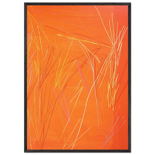 Fire Flute - 1974 - Ronnie Landfield 70x100 cm / 28x40 inches Framed Art Print – Black Wooden Frame