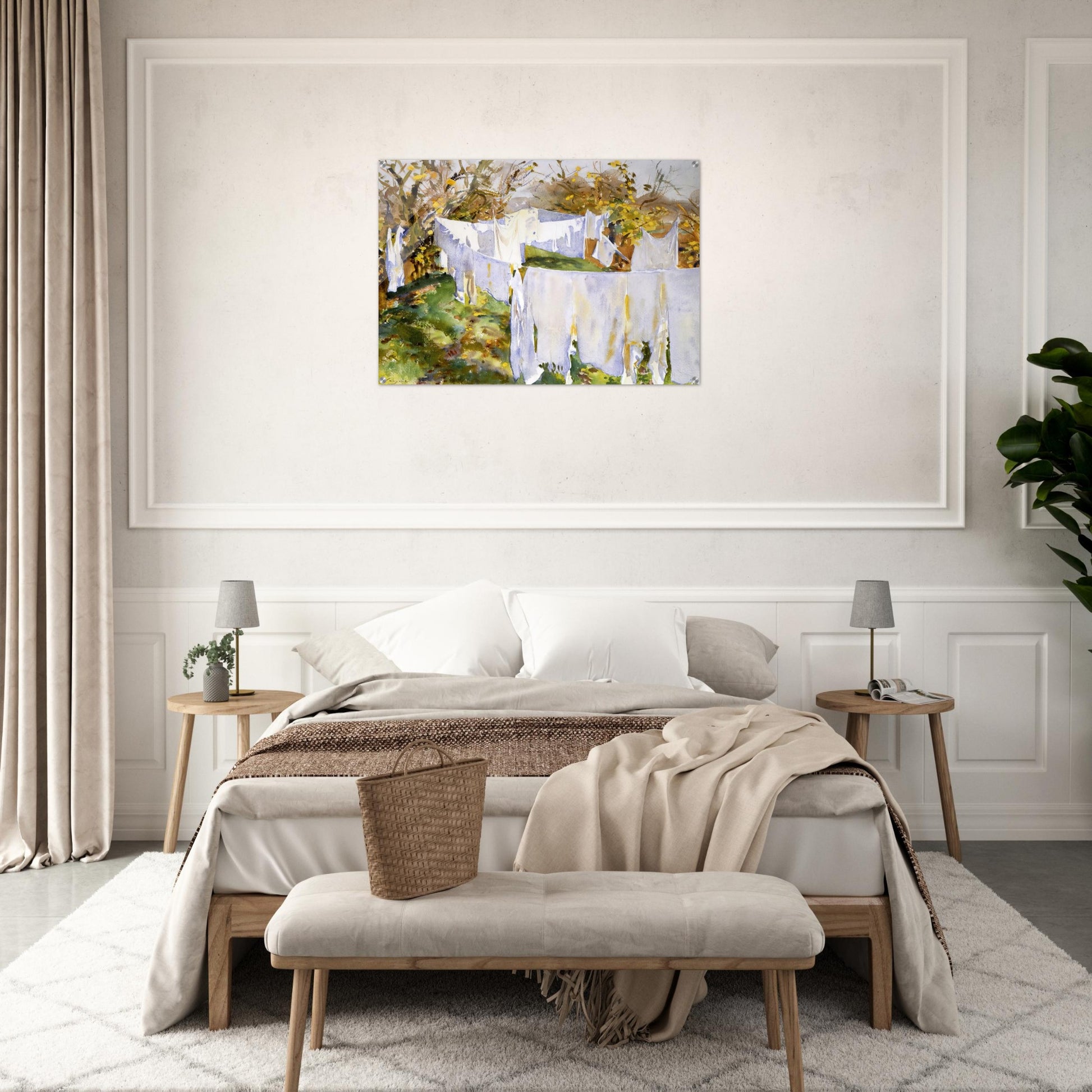 La Biancheria - John Singer Sargent Acrylic Print - 70x100 cm / 28x40″ inches | John Singer Sargent Wall Art | John Singer Sargent Prints