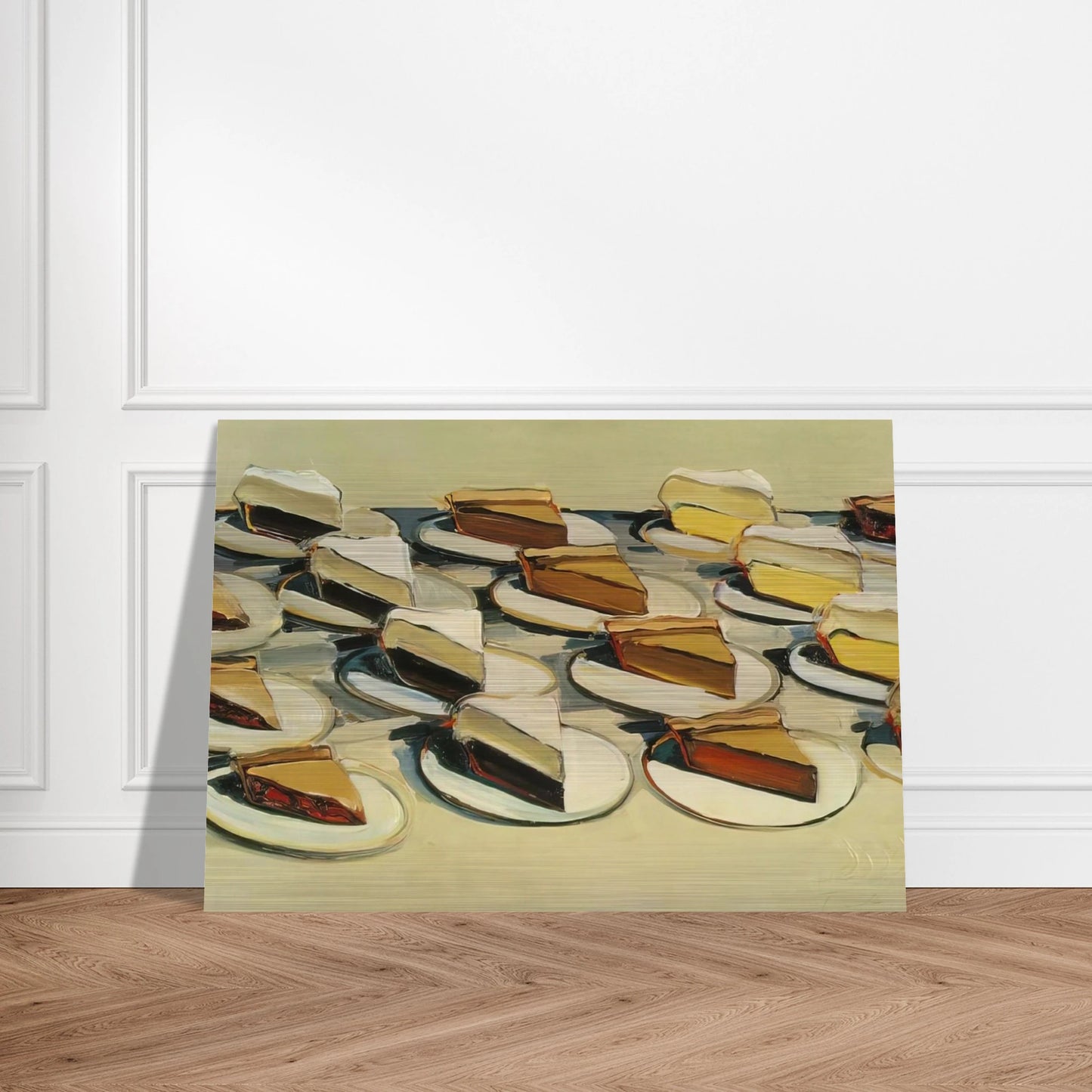 Pies, Pies, Pies - 1961 - Wayne Thiebaud Brushed Aluminum Print - 70x100 cm / 28x40 inches | Wayne Thiebaud Aluminum Print | Wayne Thiebaud Prints