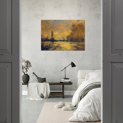 The Small Arm of the Seine at Argenteuil - claude monet Brushed Aluminum Print - 70x100 cm / 28x40 inches | claude monet Aluminum Print | claude monet Prints