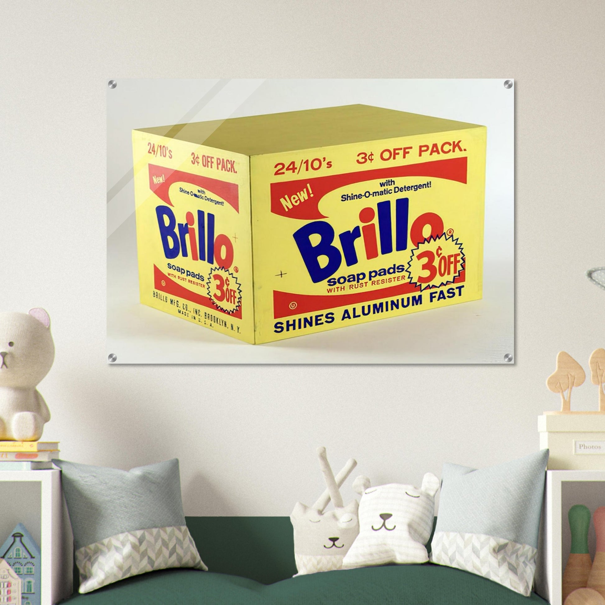 Brillo Box  3c Off  - Andy Warhol Acrylic Print - 70x100 cm / 28x40″ inches