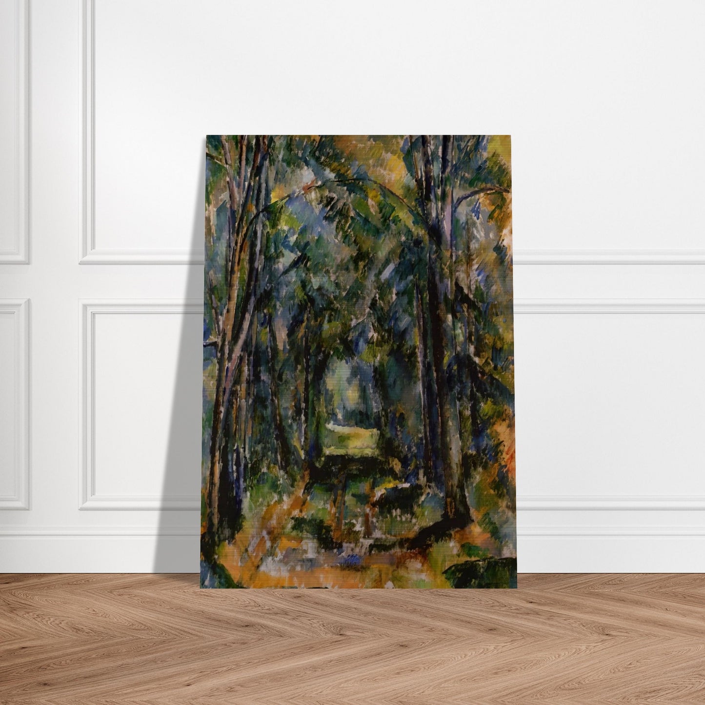 The Alley at Chantilly - Paul Cézanne Brushed Aluminum Print - 70x100 cm / 28x40 inches | Paul Cézanne Aluminum Print | Paul Cézanne Prints