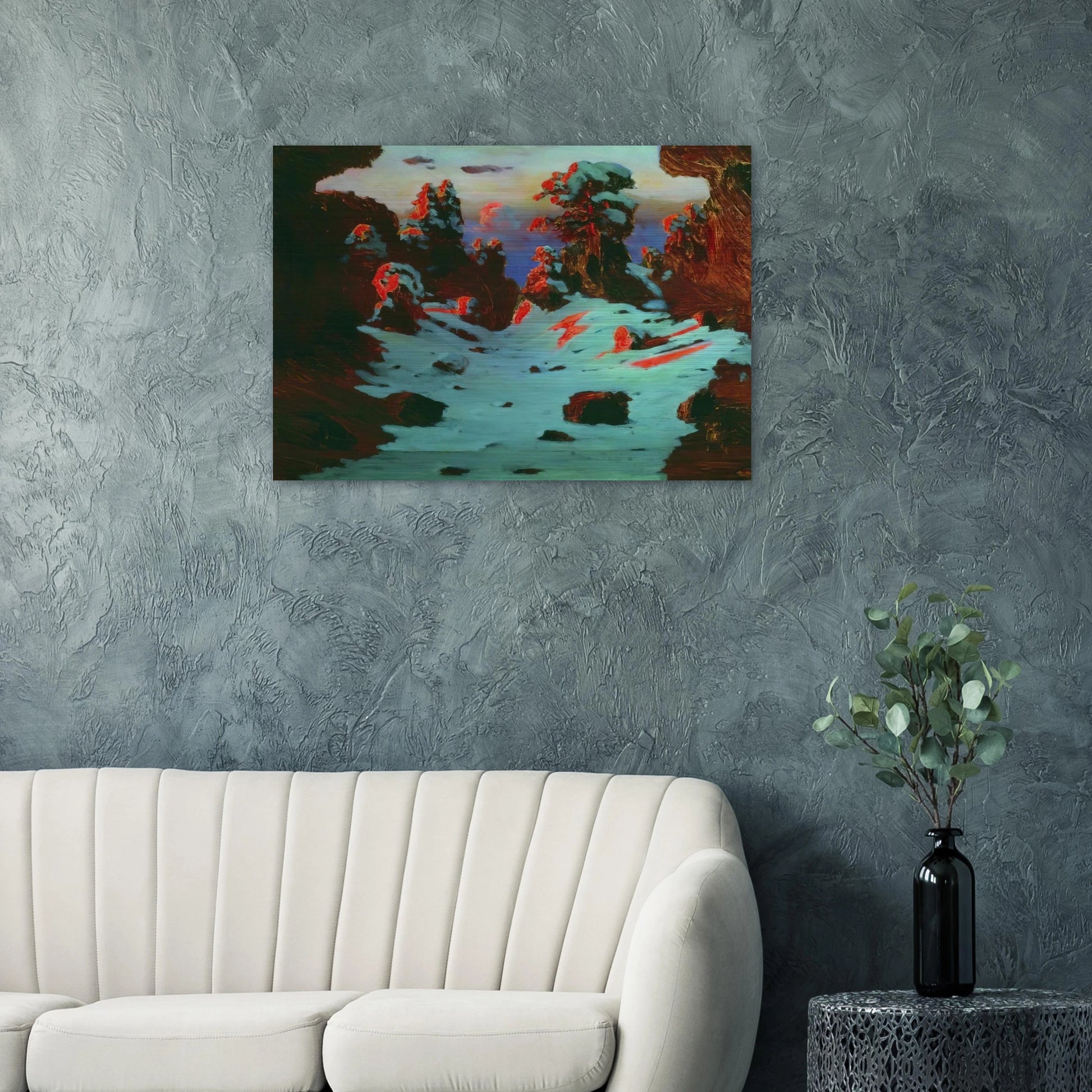 Sunset Effect - Arkhyp Kuindzhi Brushed Aluminum Print - 70x100 cm / 28x40 inches | Arkhyp Kuindzhi Aluminum Print | Arkhyp Kuindzhi Prints