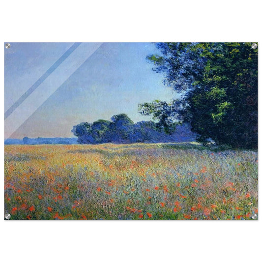 Oat and Poppy Field, Giverny - claude monet Acrylic Print - 70x100 cm / 28x40″ inches