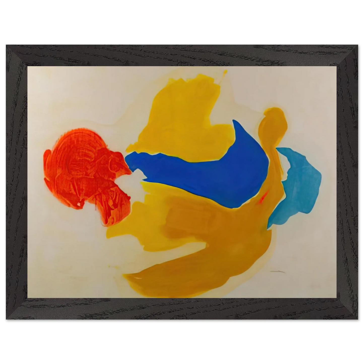 Helen Frankenthaler - Blue Jay - 1963  United States Wall art - 30x40 cm / 12x16 Inches - Premium Wooden Framed Poster With Fine Art Paper - Wood frame
