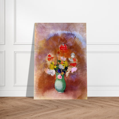 POPPIES IN A VASE - Odilon Redon Brushed Aluminum Print - 70x100 cm / 28x40 inches | Odilon Redon Aluminum Print | Odilon Redon Prints