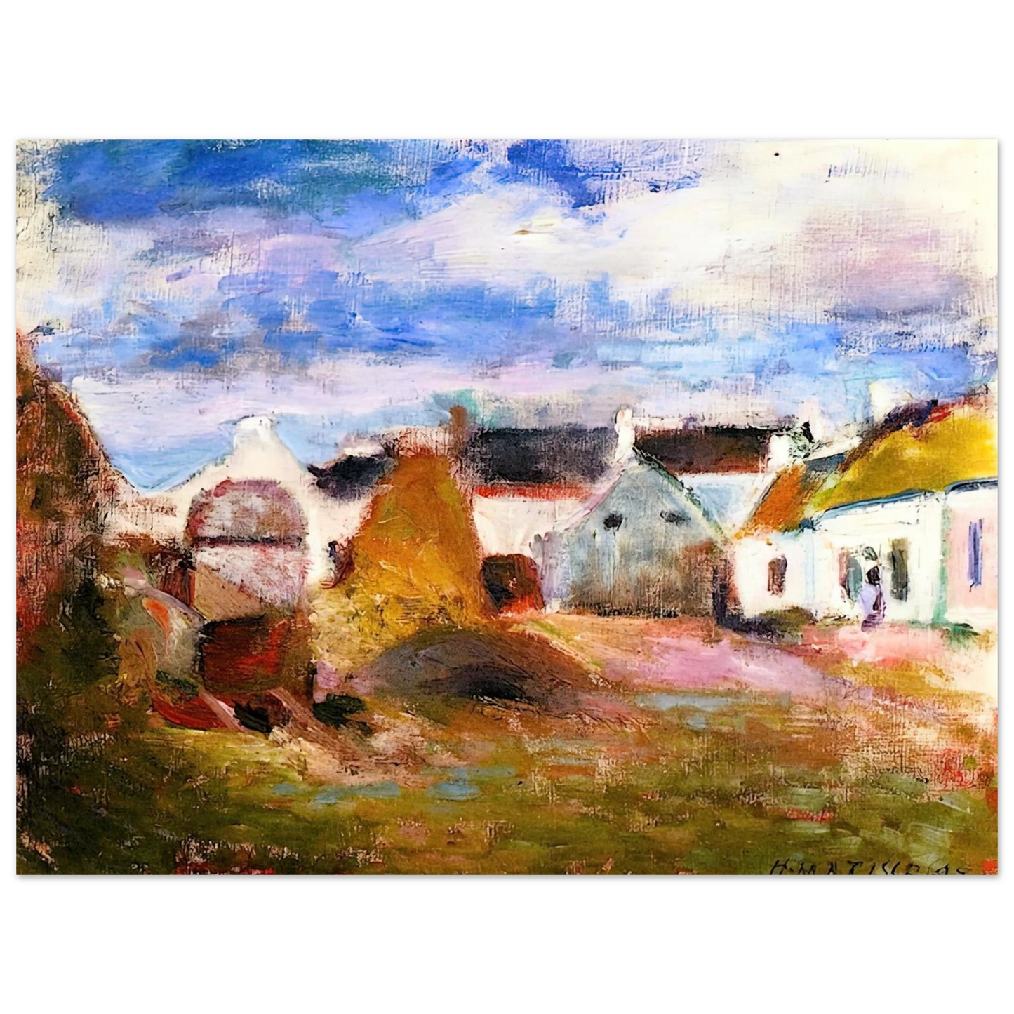 Henri Matisse - FARMYARD IN BRITTANY 1897  75x100 cm / 30x40inches Fine Art Poster