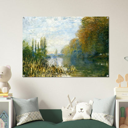 The Banks of The Seine in Autumn - claude monet Acrylic Print - 70x100 cm / 28x40″ inches