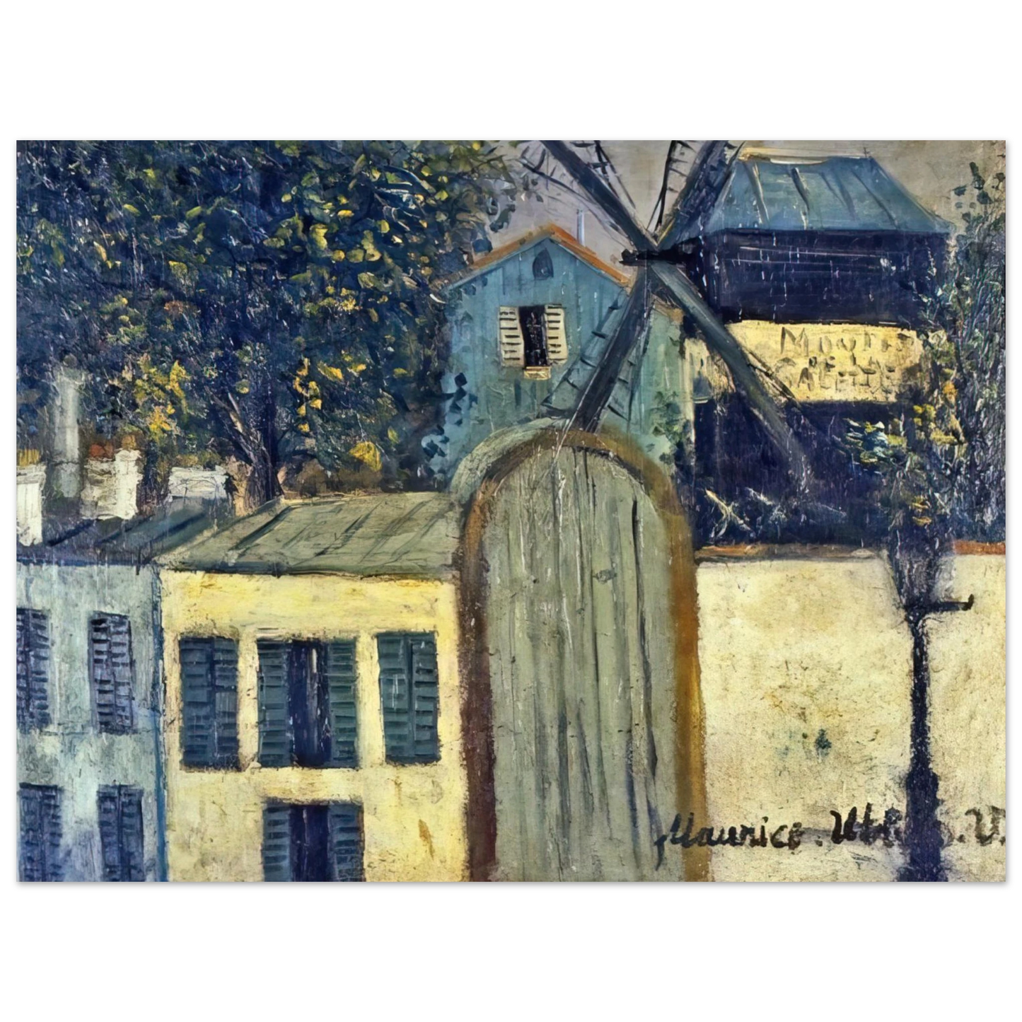 Maurice Utrillo - MOULIN DE LA GALETTE 1  75x100 cm / 30x40inches Fine Art Poster
