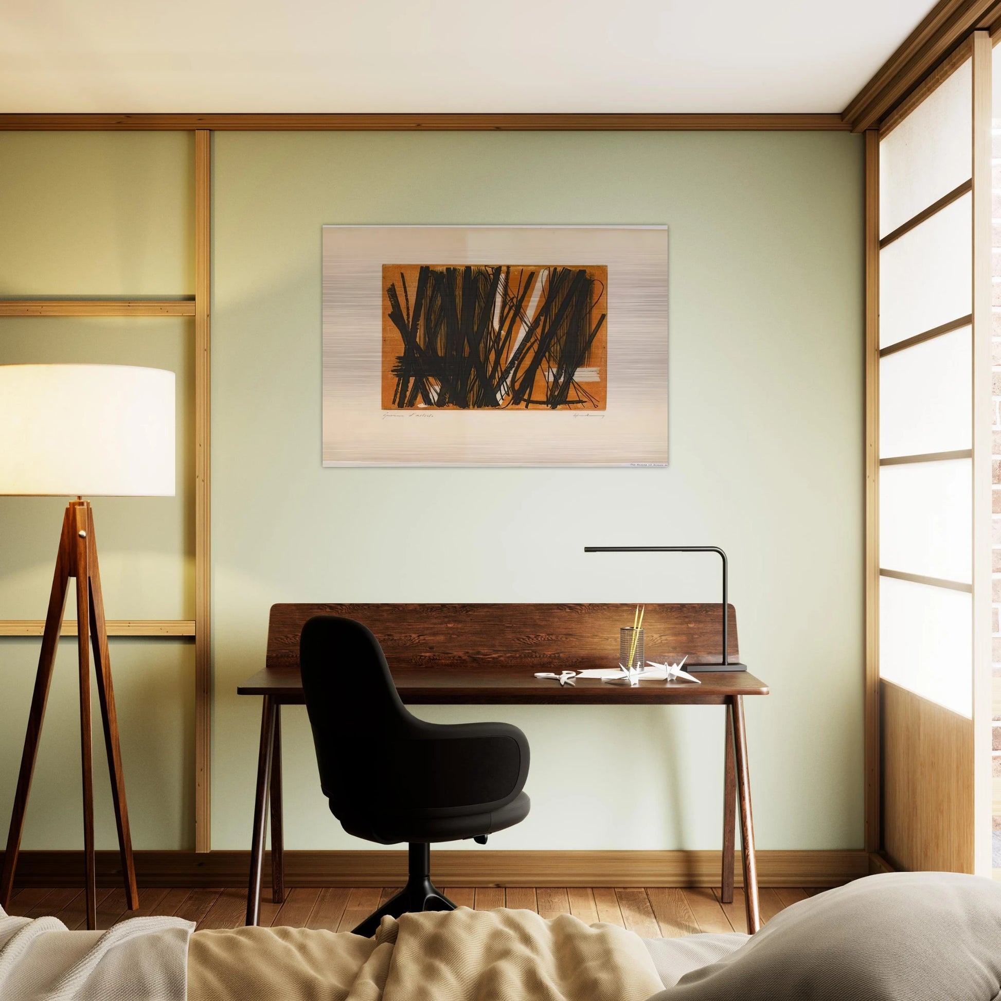 Etching #5 - 1953 - Hans Hartung Brushed Aluminum Print - 70x100 cm / 28x40 inches | Hans Hartung Aluminum Print | Hans Hartung Prints