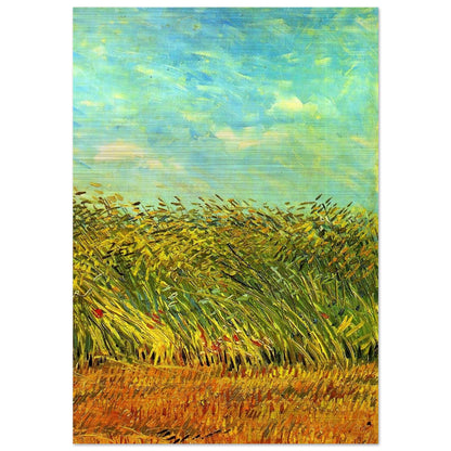 Wheat Field with a Lark - Vincent van Gogh Brushed Aluminum Print - 70x100 cm / 28x40 inches | Vincent van Gogh Aluminum Print | Vincent van Gogh Prints