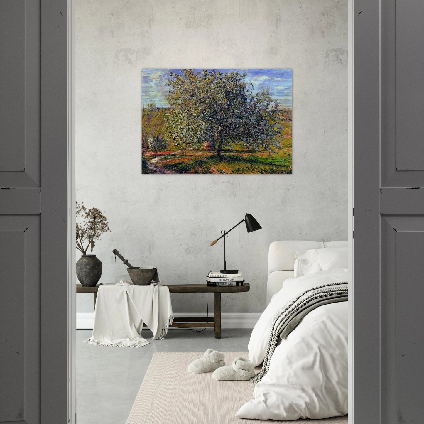 Tree in Flower near Vetheuil - claude monet Brushed Aluminum Print - 70x100 cm / 28x40 inches | claude monet Aluminum Print | claude monet Prints