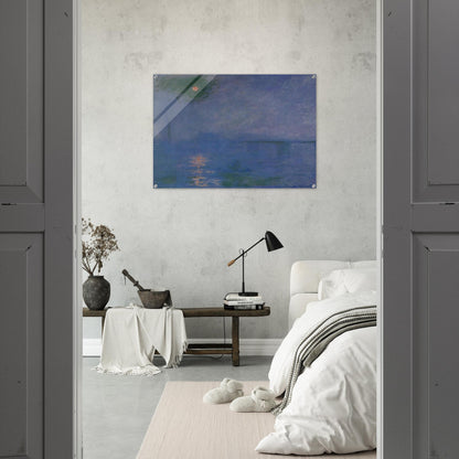 Charing Cross Bridge, Fog on the Themes - claude monet Acrylic Print - 70x100 cm / 28x40″ inches | claude monet Wall Art | claude monet Prints