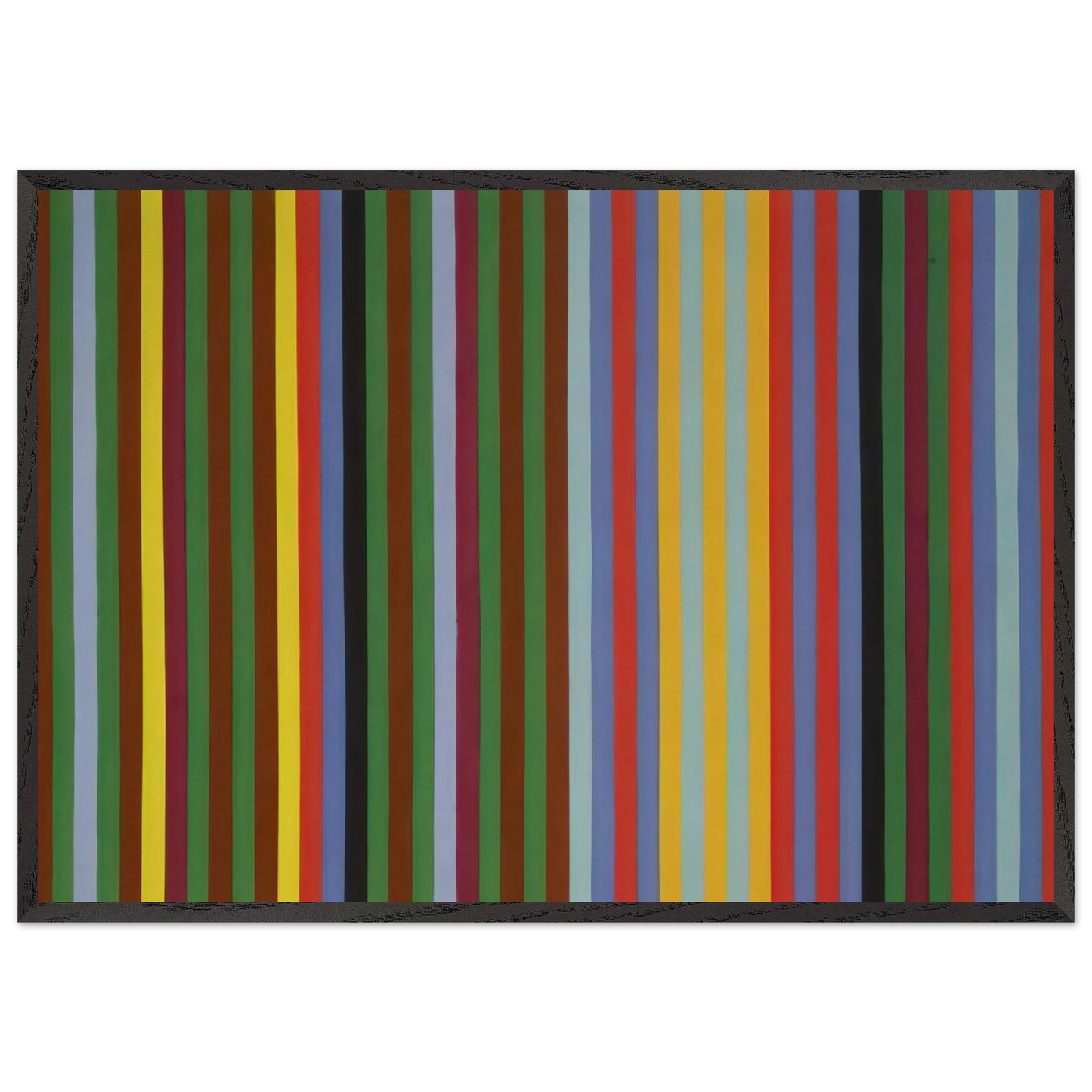 Circus Sounds - 1967 - Gene Davis 70x100 cm / 28x40 inches Framed Art Print – Black Wooden Frame