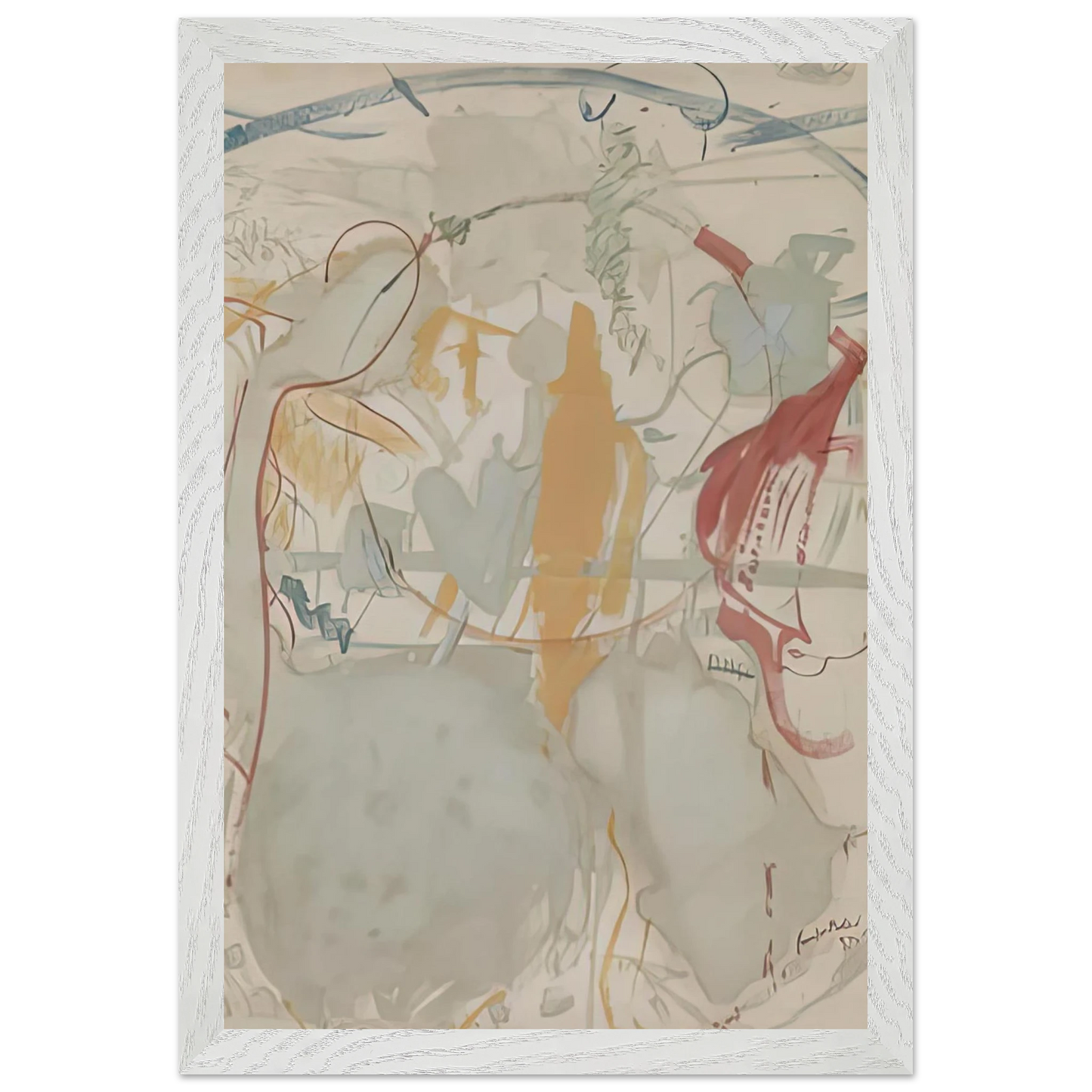 Helen Frankenthaler - Seven Types of Ambiguity, 1957- Wall Art - 21x29.7 cm / 8x12" - Premium Wooden Framed Poster With Fine Art Paper-canvas - White frame
