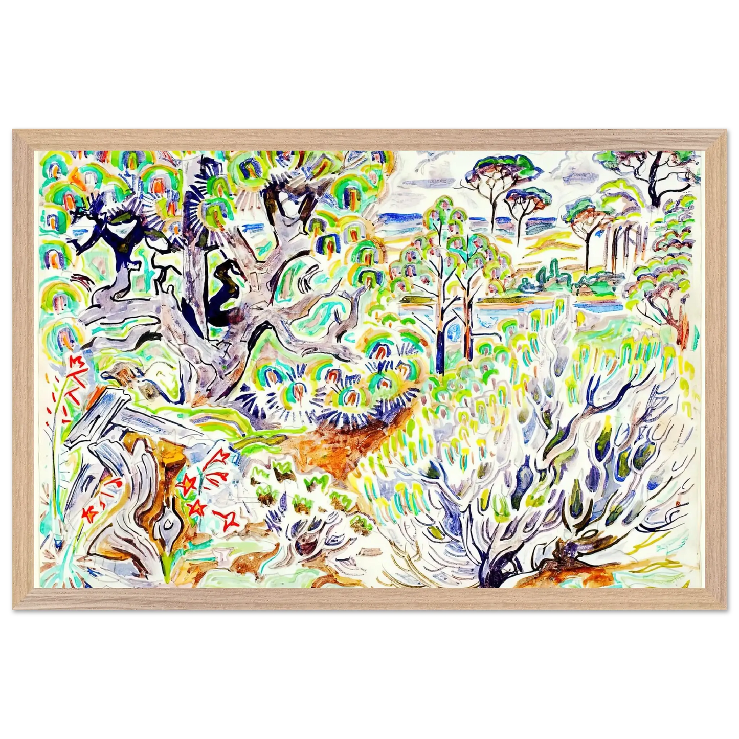Walter Inglis Anderson - Walter Anderson Wall art - 60x80 cm / 24x32 Inches - Premium Wooden Framed Poster With Fine Art Paper - White frame