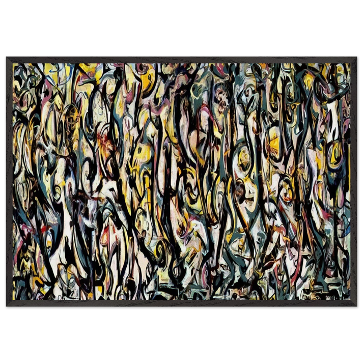 MURAL 1943 1 - Jackson Pollock 70x100 cm / 28x40 inches Framed Art Print – Black Wooden Frame