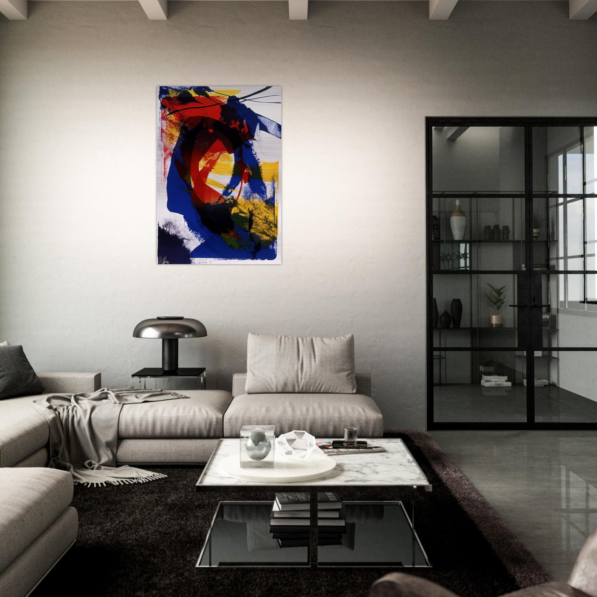 Distance Finding Mozart - 1992 - Paul Jenkins Brushed Aluminum Print - 70x100 cm / 28x40 inches | Paul Jenkins Aluminum Print | Paul Jenkins Prints