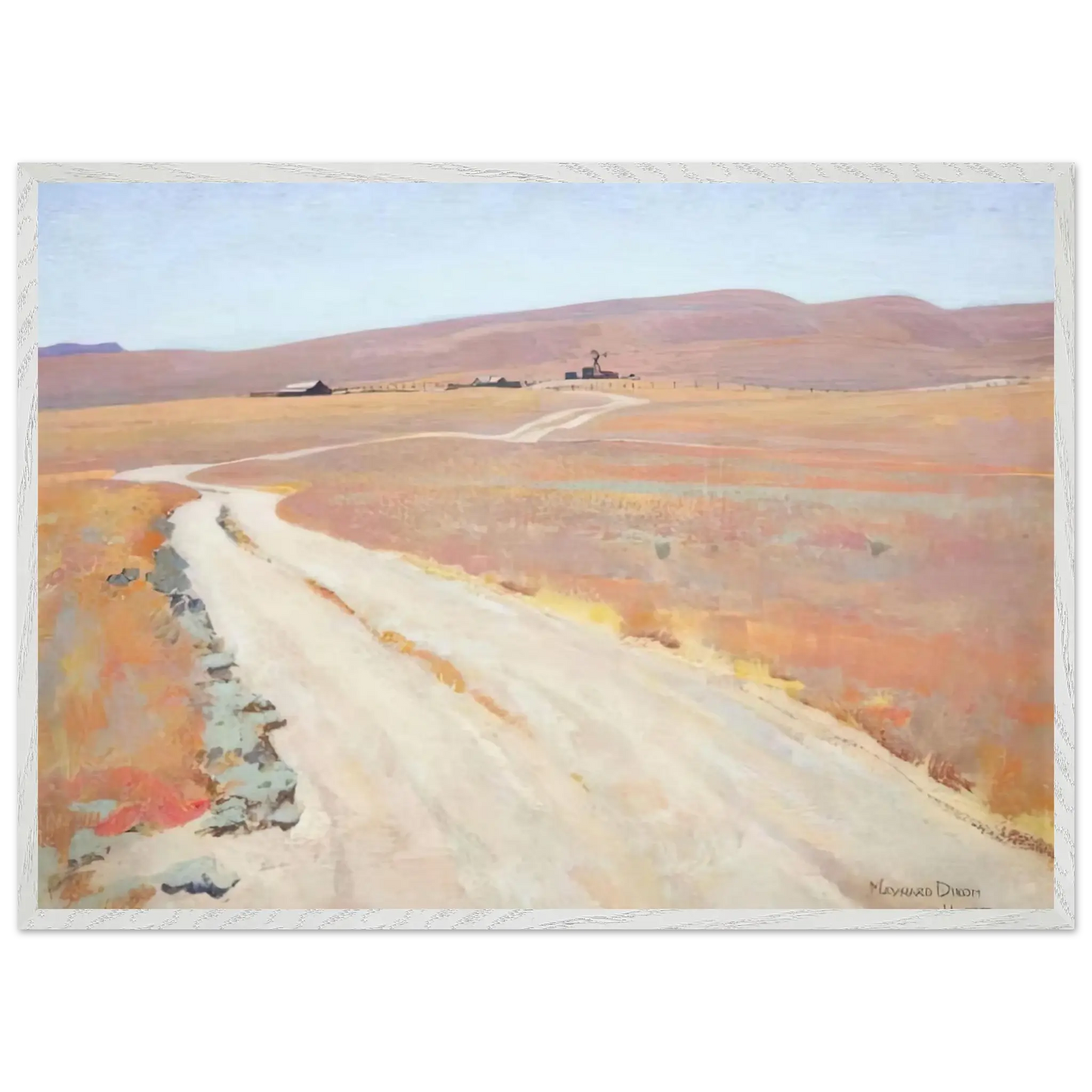 Maynard Dixon - ABANDONED RANCH 1935 Wall art - 13x18 cm / 5x7 Inches - Premium Wooden Framed Poster With Fine Art Paper - Wood frame