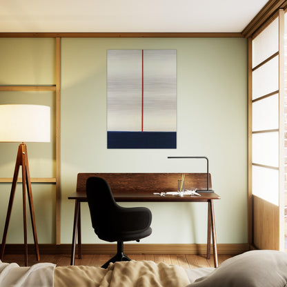 KOMPOSITION BLAU ROT AUF WEISS 1965 - BLINKY PALERMO Brushed Aluminum Print - 70x100 cm / 28x40 inches | BLINKY PALERMO Aluminum Print | BLINKY PALERMO Prints