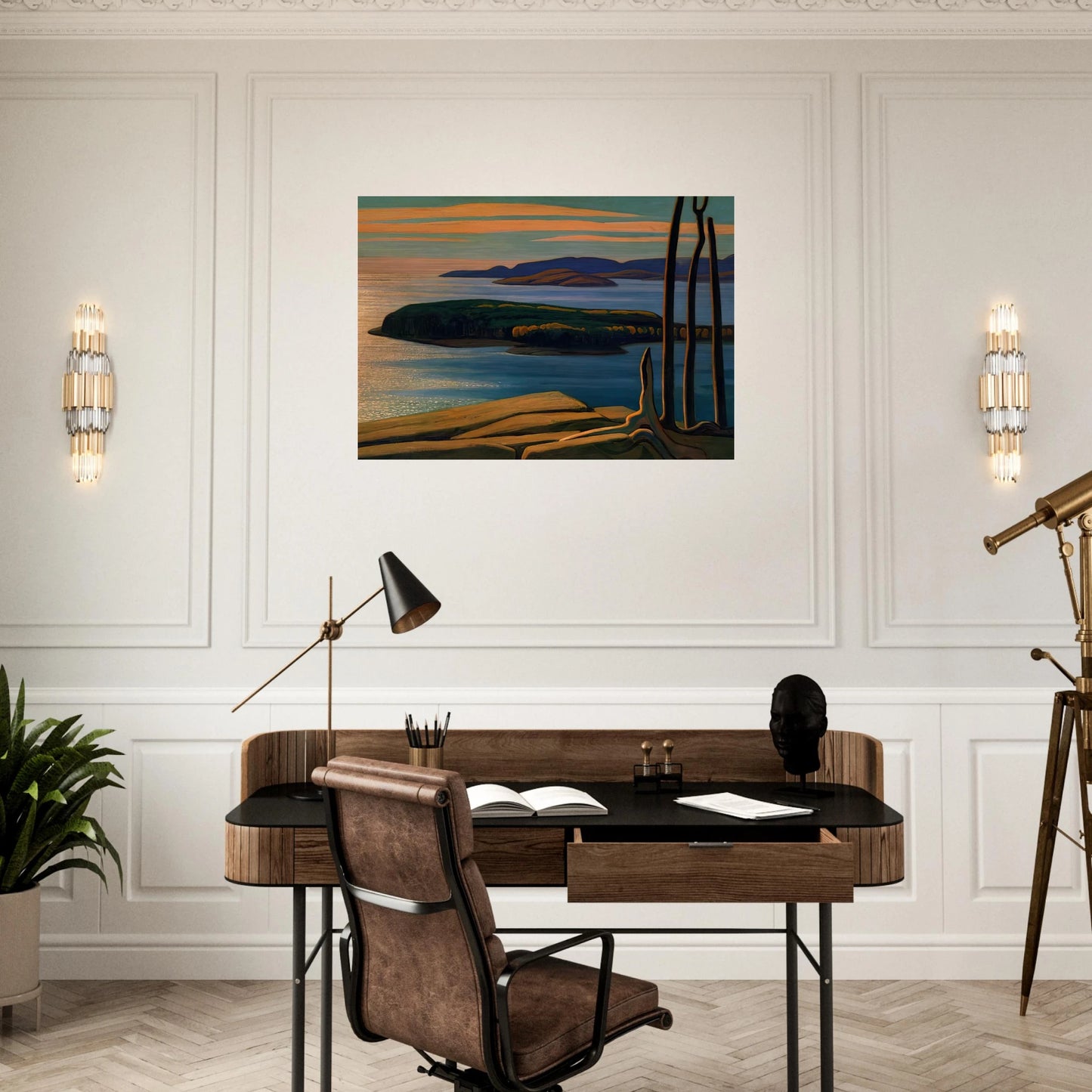 Afternoon Sun, Lake Superior - 1924 - Lawren Harris Brushed Aluminum Print - 70x100 cm / 28x40 inches | Lawren Harris Aluminum Print | Lawren Harris Prints